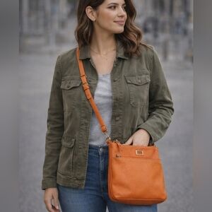 Dooney & Bourke Pebbled Leather Crossbody – Orange/Tangerine